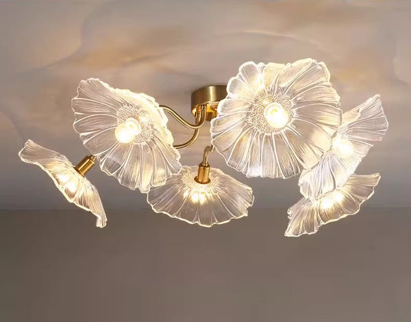 Kreative Lotusblatt-Deckenlampe im Retro-Stil