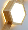 Creative solid wood LED ceiling lamp