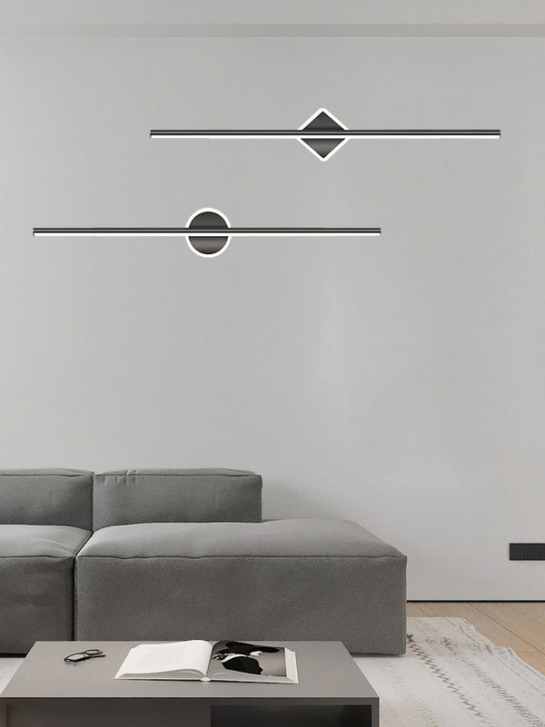 Applique murale créative à miroir à longue bande géométrique