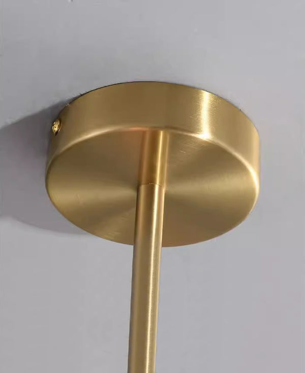 Cremefarbener Bauhaus-Kronleuchter aus Glas