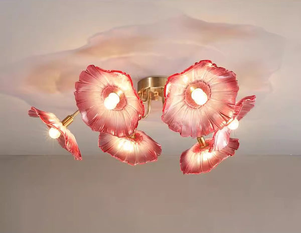 Kreative Lotusblatt-Deckenlampe im Retro-Stil