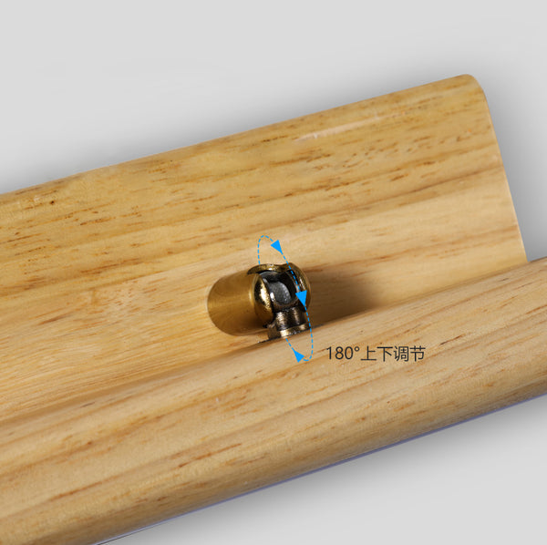 Wandlampe aus massivem Holz mit langem Spiegel