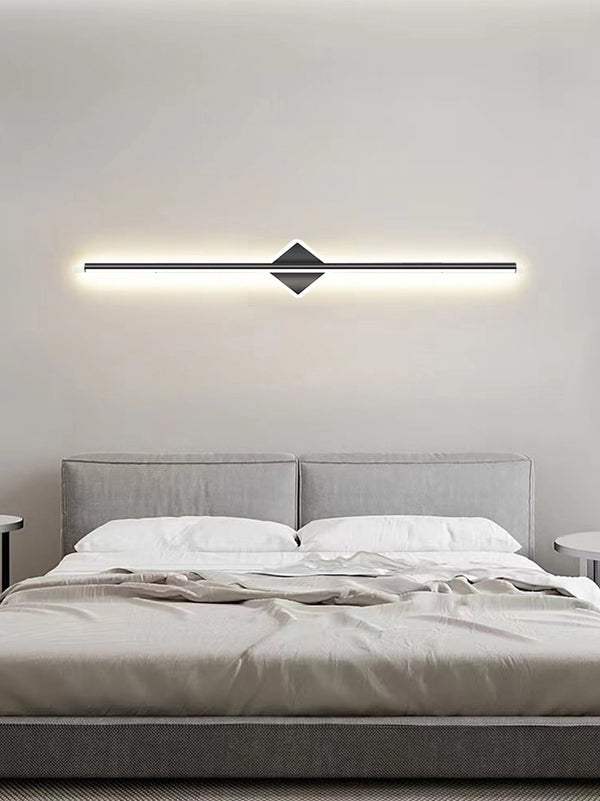 Applique murale créative à miroir à longue bande géométrique