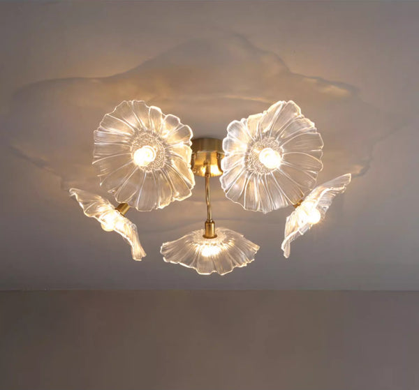 Kreative Lotusblatt-Deckenlampe im Retro-Stil