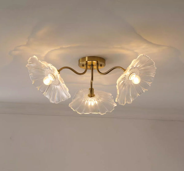Kreative Lotusblatt-Deckenlampe im Retro-Stil