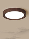 Einfache runde Deckenlampe für Schlafzimmer mit Holzmaserung