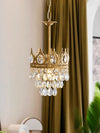 Vintage brass crystal chandelier