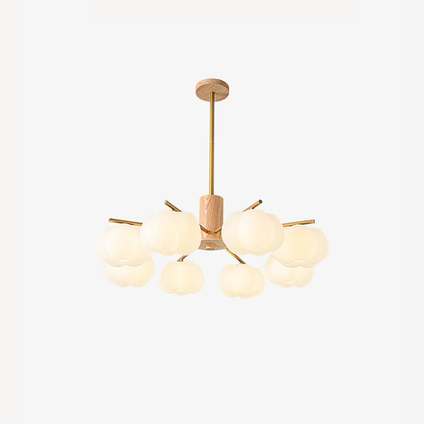 Rubber Wood Pumpkin Chandelier