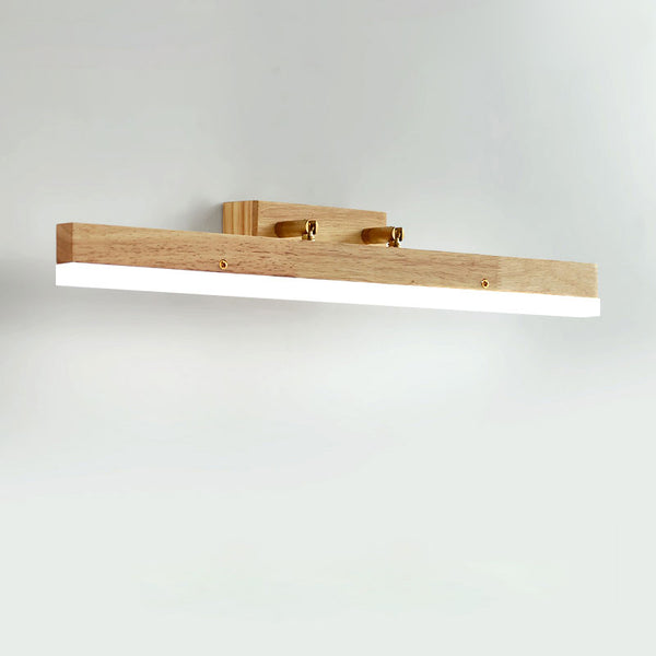 Applique murale LED en bois massif avec miroir