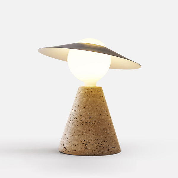 Japanese yellow travertine table lamp