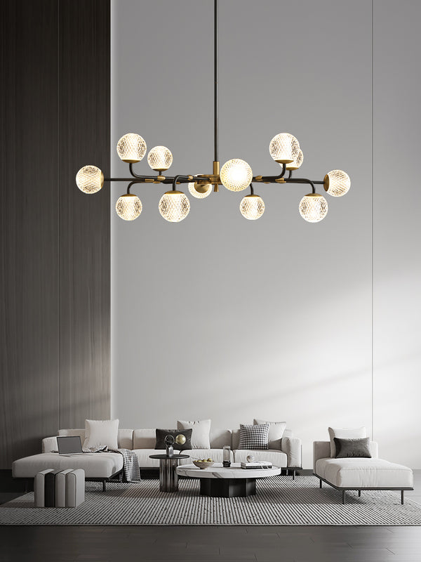 Lustre de luxe moderne entièrement en cuivre