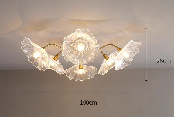 Kreative Lotusblatt-Deckenlampe im Retro-Stil