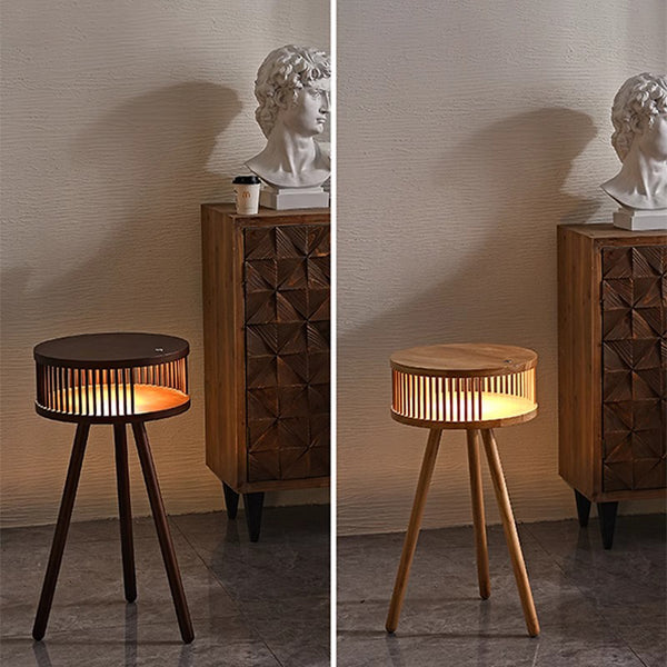 Retro Massivholz Stehlampe