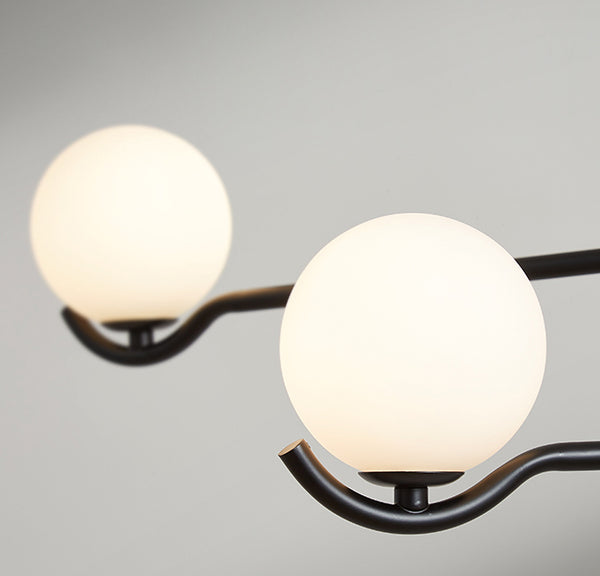 Lustre noir en forme de haricot magique long