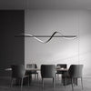 Lustre de restaurant créatif à longue bande, entièrement en cuivre