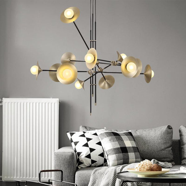 Creative golden trumpet chandelier
