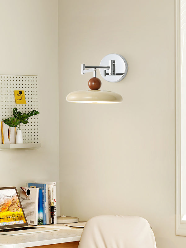 Applique murale créative à bras basculant en forme de soucoupe volante