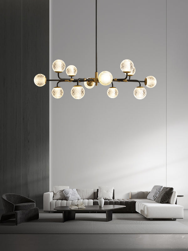 Lustre de luxe moderne entièrement en cuivre