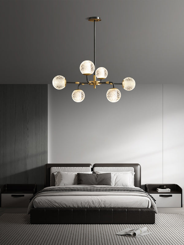 Lustre de luxe moderne entièrement en cuivre