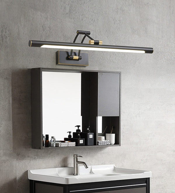 Retractable folding mirror wall lamp