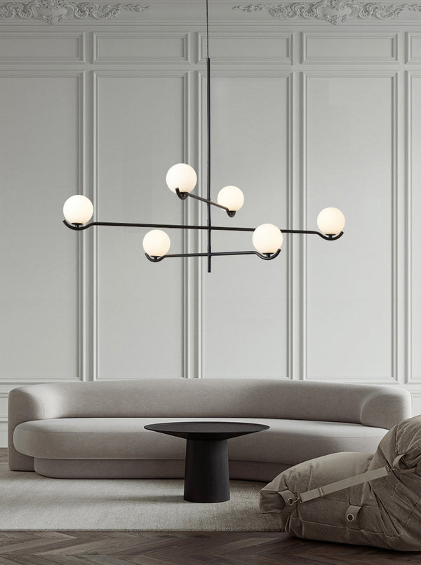Lustre noir en forme de haricot magique long