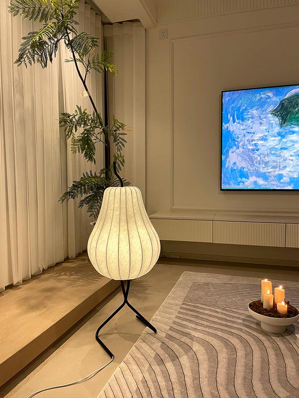 Cream style pear floor lamp