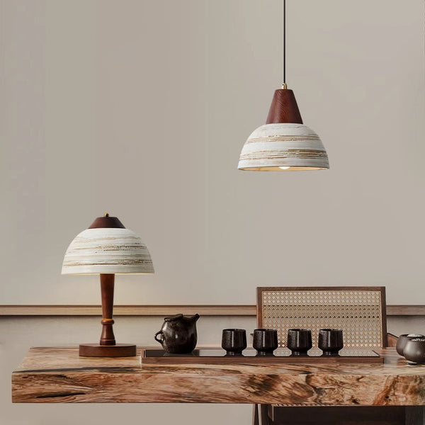 Japanese style solid wood ceramic chandelier
