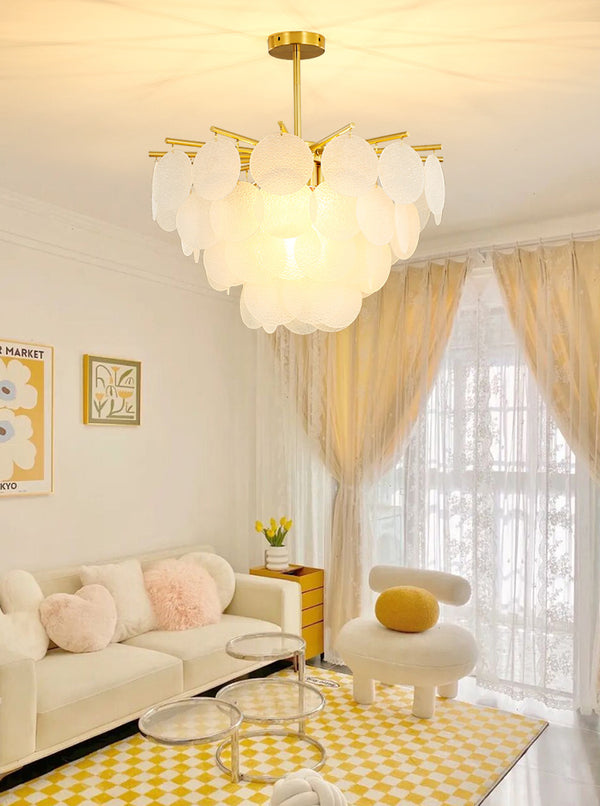 Lustre coquille crème français