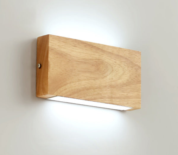 LED-Wandleuchte aus Massivholz im japanischen Stil