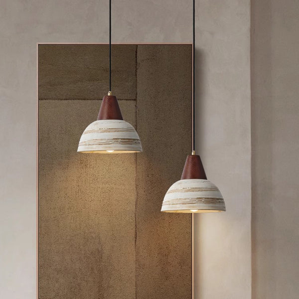 Japanese style solid wood ceramic chandelier