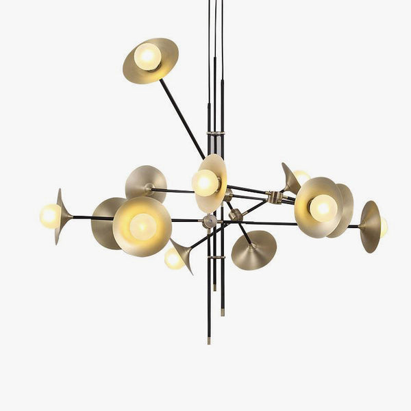 Creative golden trumpet chandelier