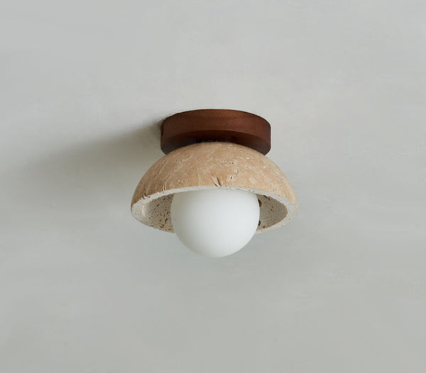 Plafonnier d'allée en travertin jaune