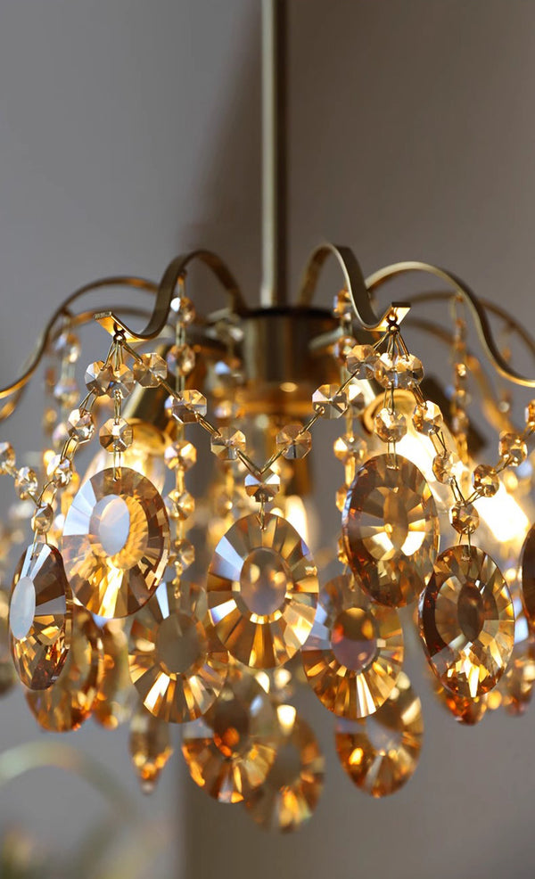 French retro glass chandelier