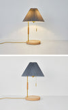 Retro plissierte Massivholz Tischlampe
