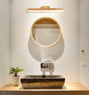 Applique murale LED en bois massif avec miroir