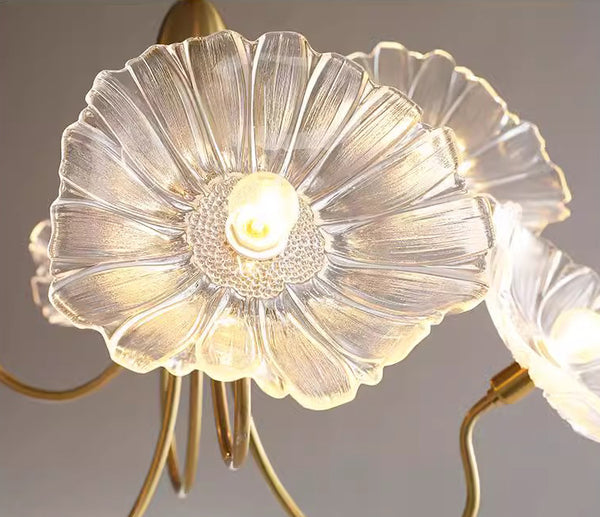 Kreative Lotusblatt-Deckenlampe im Retro-Stil