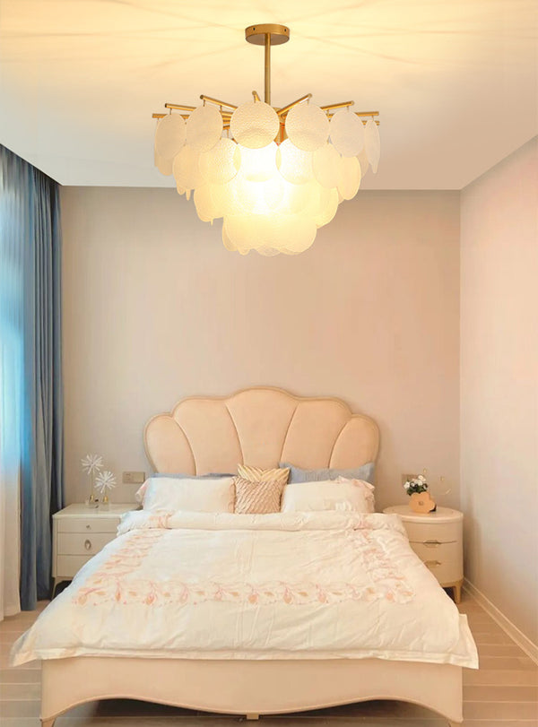 Lustre coquille crème français