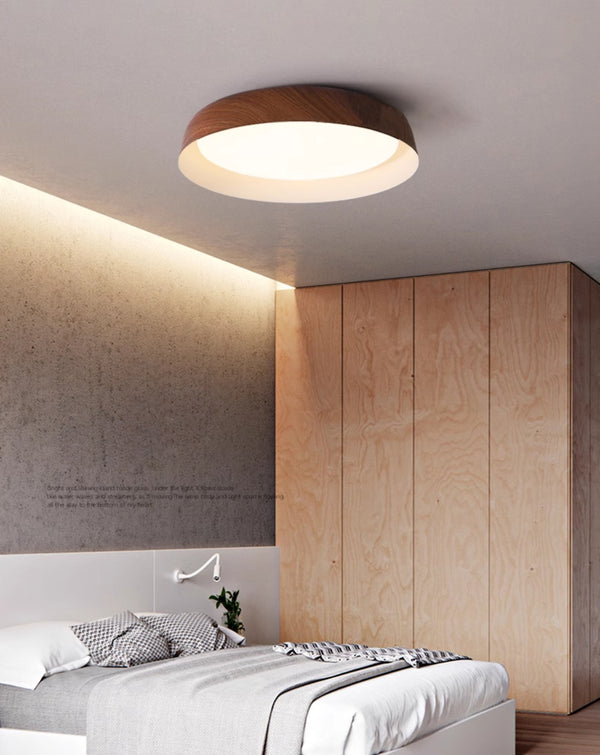 Deckenlampe für Schlafzimmer im japanischen Stil mit Holzmaserung