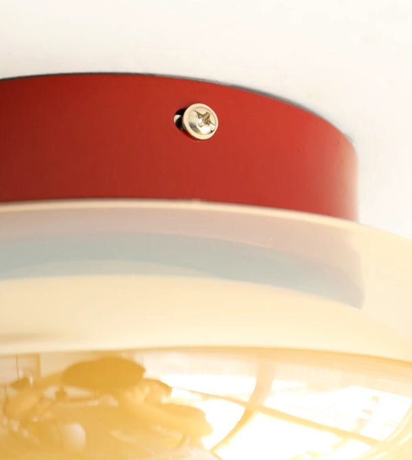 French retro glass ceiling lamp