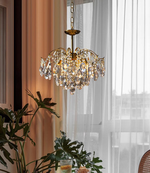 French retro glass chandelier