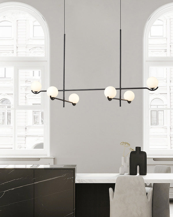 Lustre noir en forme de haricot magique long
