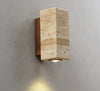 Gelbe Nachttisch-Wandlampe aus Travertin