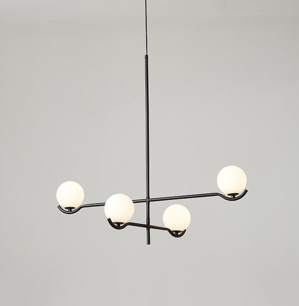 Lustre noir en forme de haricot magique long