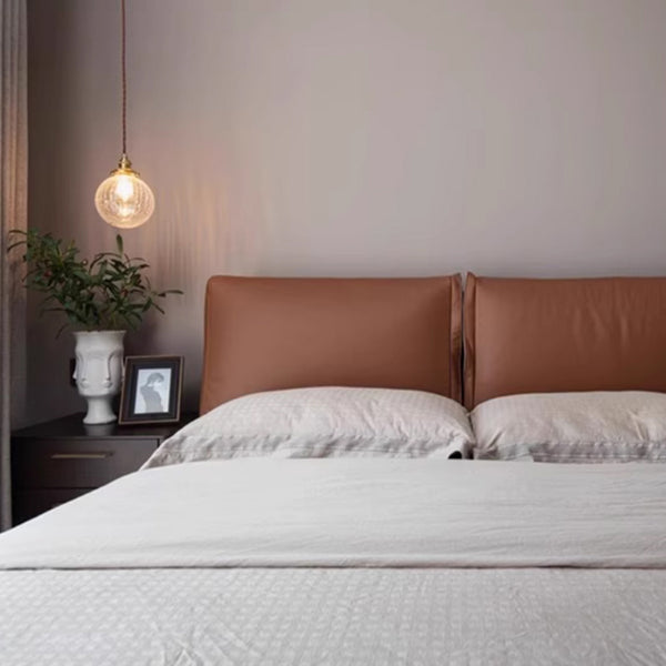 Vintage Brass Cracked Glass Bedroom Bedside Pendant light