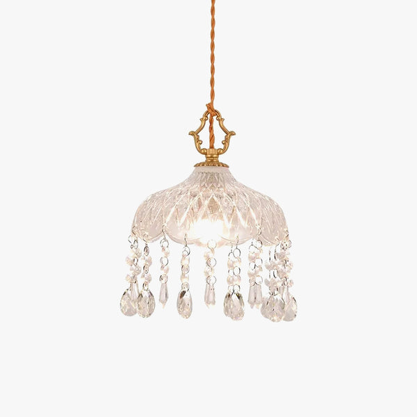 Copper Vintage Crystal Glass Chandelier