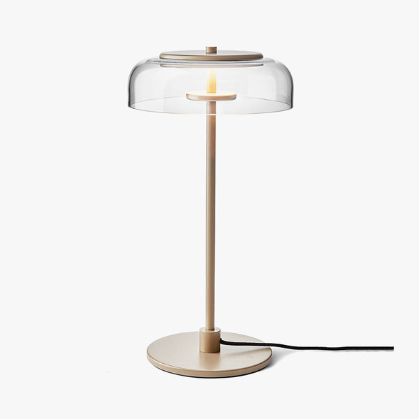 Lampe de table Blossi moderniste en verre doré pour chambre à coucher