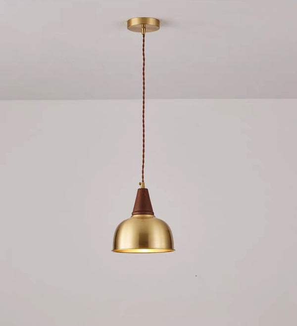 All copper walnut dining chandelier