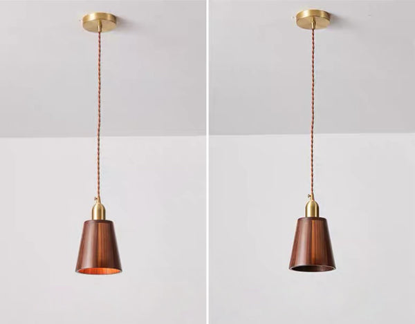 Solid wood all-copper small chandelier