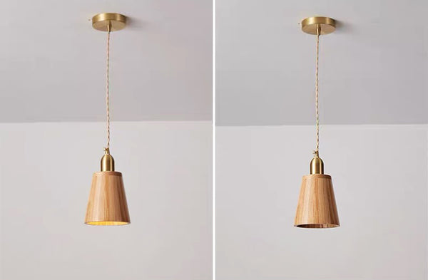 Solid wood all-copper small chandelier
