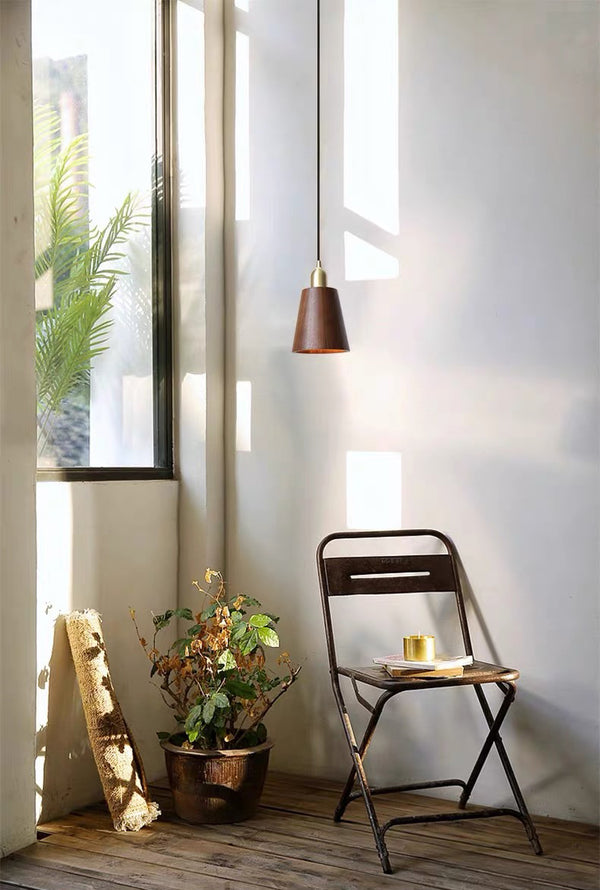 Solid wood all-copper small chandelier